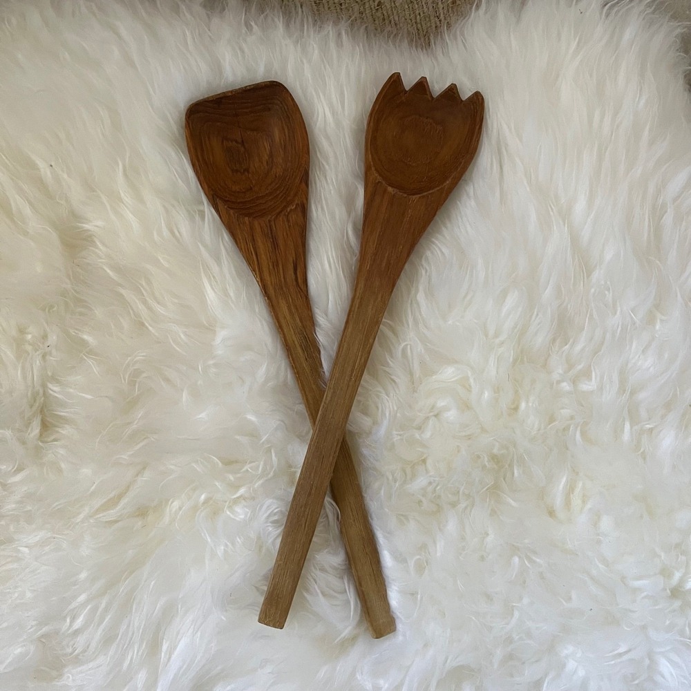 Vintage Wooden Salad Servers